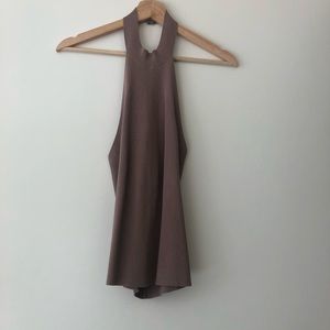 Intermix ribbed knit halter top